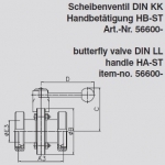 Butterfly valve KK DIN DN 32 (for DIN 11850 pipe)